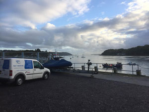 A&T Marine Engineering van at Anglesey harbor