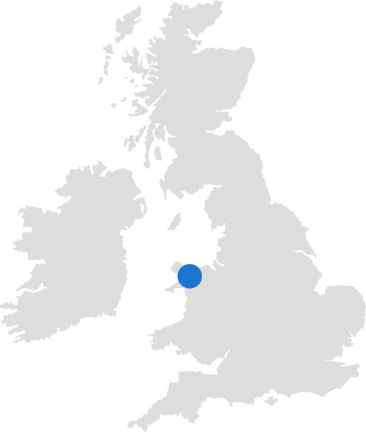 Map of the UK highting Anglesey location