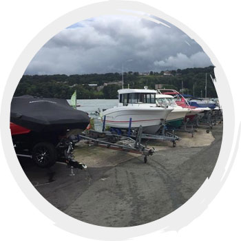 Line of boats in Anglesey